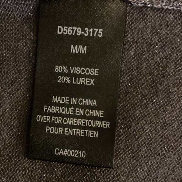 Edit By Jeanne Beker Women's Silver Sparkly Shiny Top Long Sleeves Size M - Picture 8 of 8